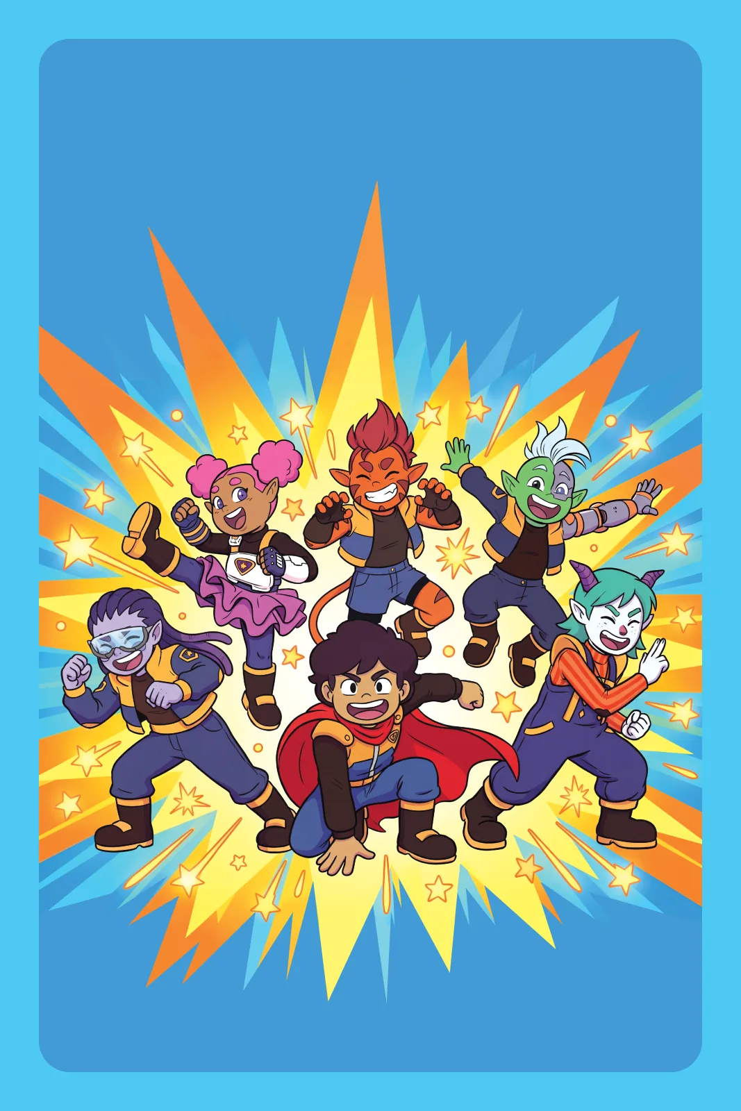Starforce poster: the crew bursting out of a starfield